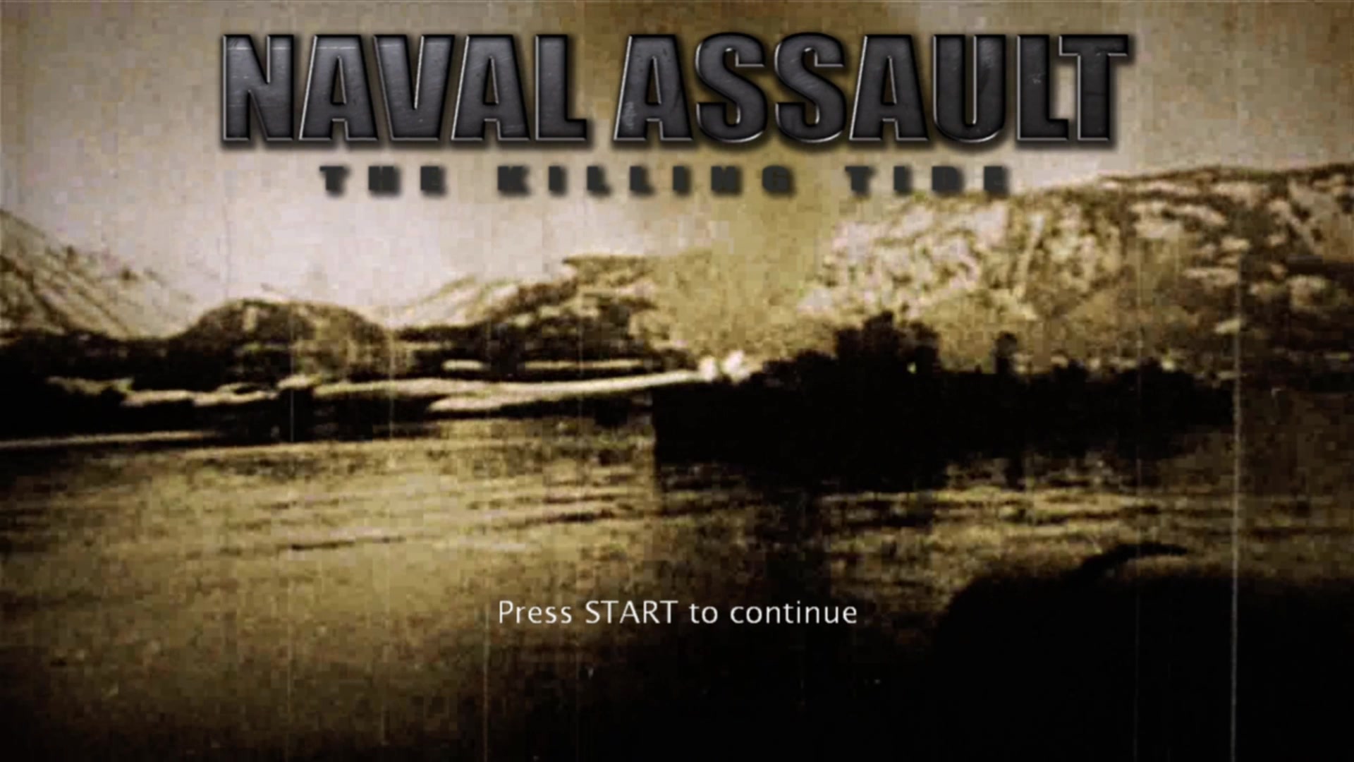 Naval Assault: The Killing Tide title screen for Xbox 360